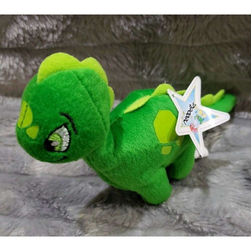 Neopets Green Chomby Dinosaur McDonalds Mini Promo Plush Stuffed Toy 3.5" NWT